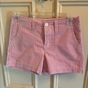 Faded Glory Red and White Bermudas Lightweight Cotton